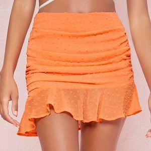SHEIN XS orange mini skirt